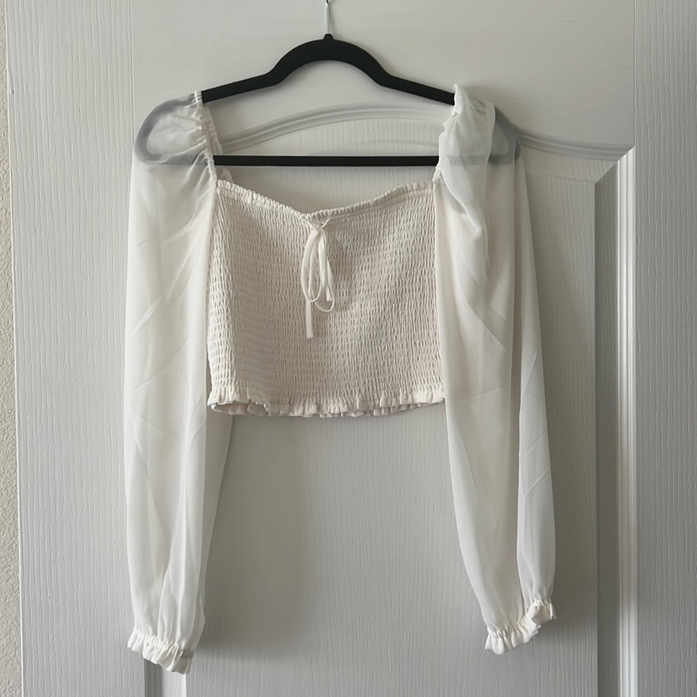 Wilfred Long Sleeve Sheer Blouse Size S NEVER WORN